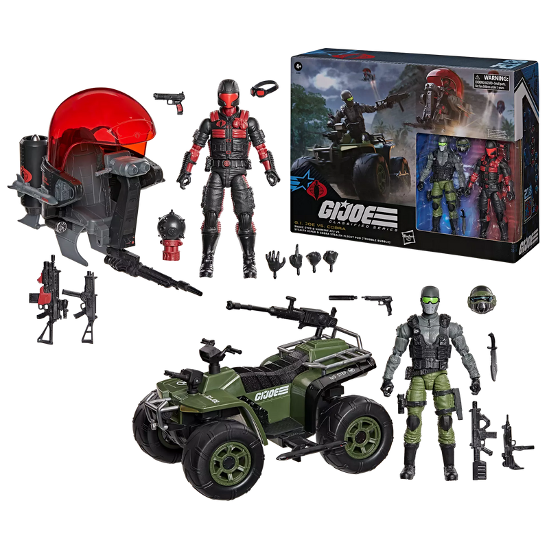 Deposit: G.I. Joe Classified Series #218, Snake Eyes & Varmint ATV Vs. Stealth Viper & Cobra Stealth Flight Pod (Trubble Bubble)