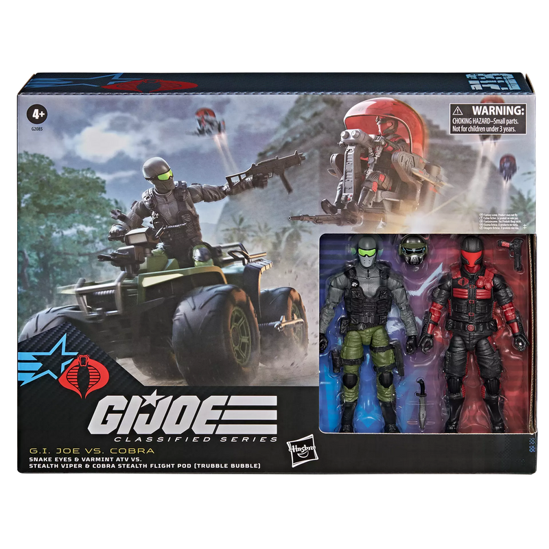 Deposit: G.I. Joe Classified Series #218, Snake Eyes & Varmint ATV Vs. Stealth Viper & Cobra Stealth Flight Pod (Trubble Bubble)