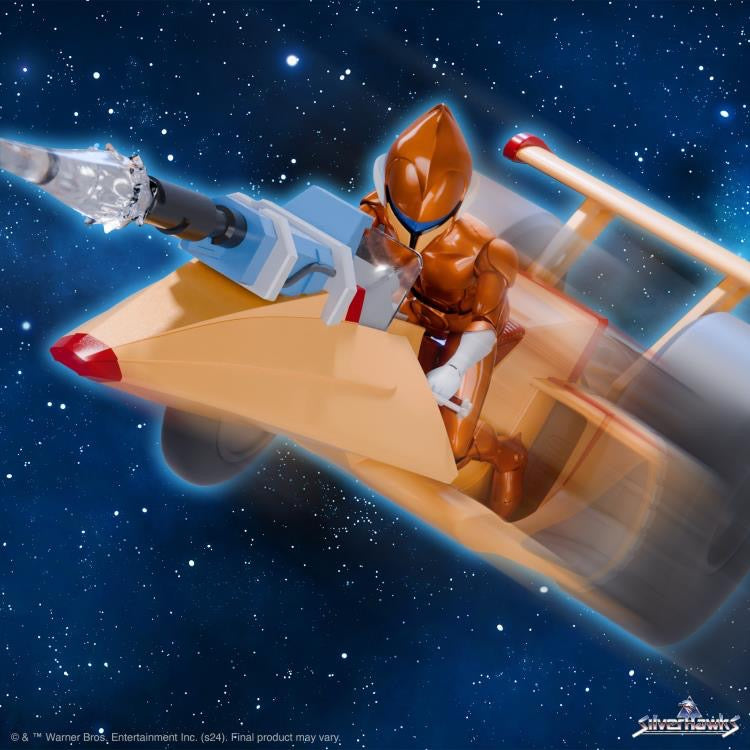 SilverHawks Super 7 ULTIMATES! Copper Kidd & Space Racer Action Figure & Vehicle Bundle (Set of 2)