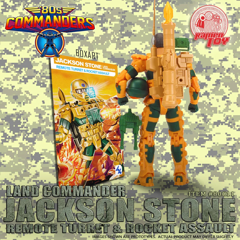 Limited Time Only: Ramen Toy 80s Commanders Land Commander Jackson Stone - REMOTE TURRET & ROCKET ASSAULT SYSTEM