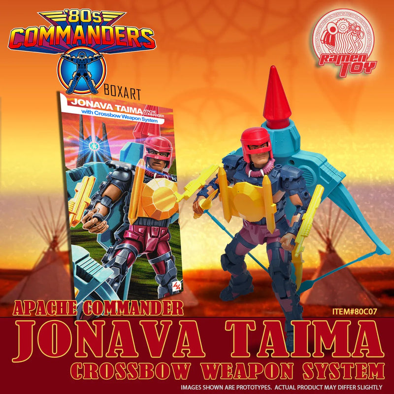 Ramen Toy 80s Commanders - APACHE COMMANDER JONAVA TAIMA with CROSSBOW WEAPON SYSTEM